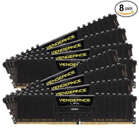 Corsair Vengeance LPX 64GB 8 x 8GB DDR4 DRAM 2133MHz PC4-17000 C13 memory kit for DDR4 Systems CMK64GX4M8A2133C13