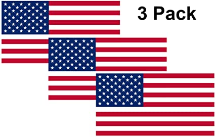 Rogue River Tactical American USA Flag Sticker Patriotic Stars and Stripes United States Auto Car Decal Window Bumper US Military (3 Pack 3x5)