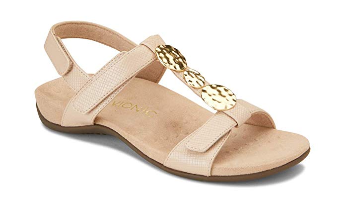 Vionic Women's Rest Farra Backstrap Sandal - Ladies Adjustable Sandals with Concealed Orthotic Support