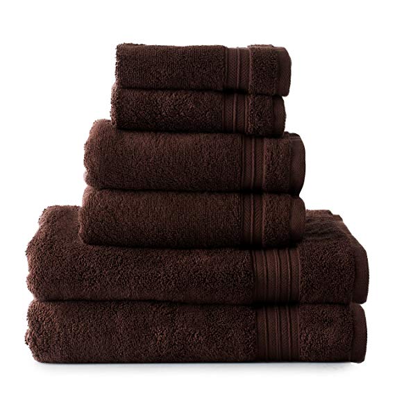 Welspun HygroSoft Fast Drying and Absorbent 100% Cotton 6-piece Towel Set, Java