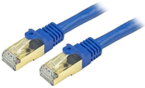 StarTech.com 30ft CAT6a Ethernet Cable - 10 Gigabit Shielded Snagless RJ45 100W PoE Patch Cord - 10GbE STP Network Cable w/Strain Relief - Blue Fluke Tested/Wiring is UL Certified/TIA (C6ASPAT30BL)