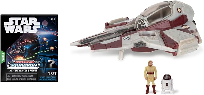 STAR WARS Micro Galaxy Squadron OBI-Wan Kenobi's Jedi Interceptor Mystery Bundle - 3-Inch Light Armor Class and Scout Class Vehicles with Accessories