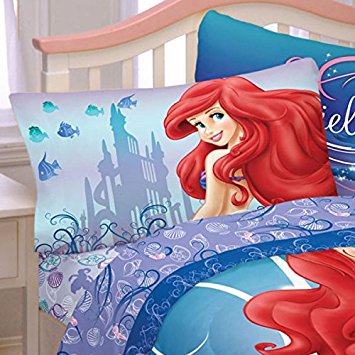 Disney Princess Little Mermaid Ariel " Swimming Beauty " Twin Sheet Set 3 Piece Sheets