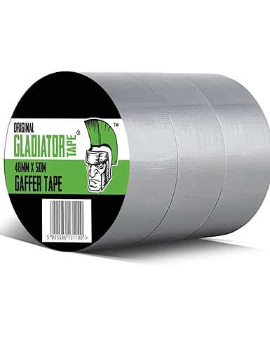 Gladiator® Duct Tape- 48mm x 50m (Pack of 3) - Strong Silver Gaffer Tape Heavy Duty Adhesive Cloth Tape, Super Sticky And Waterproof Gaffa Tape (3)