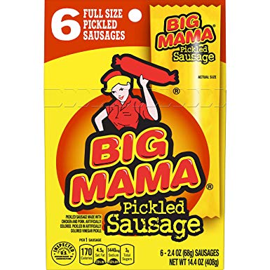 Penrose Big Mama Pickled Sausages, 2.4 oz, 6 Pack