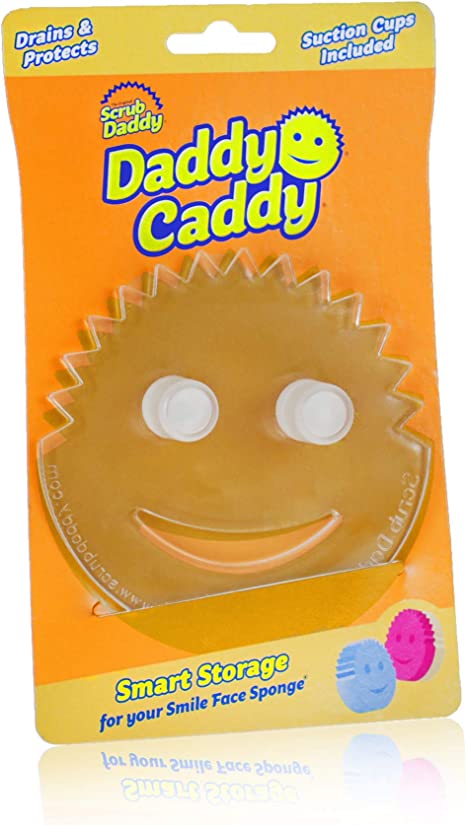 Scrub Daddy Sponge Holder - Daddy Caddy - Suction Sponge Holder for Smiley Face Sponge , Non-Slip Suction Cups, Sink Organizer for Kitchen and Bathroom, Self Draining, Dishwasher Safe - 1ct