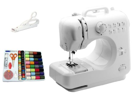 Michley Lil' Sew & Sew LSS-505 Combo Mini Sewing Machine, Electrical Scissors and 100-Piece Sewing Kit