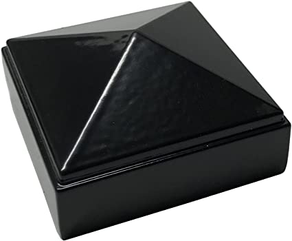 2" x 2" Aluminium Pyramid Post Cap for Metal Posts - Pressure Fit - Black