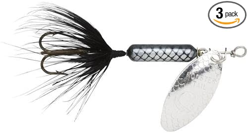 Yakima Bait Wordens Original Rooster Tail 1/6oz Spinner Lure, 3 Pack- Black