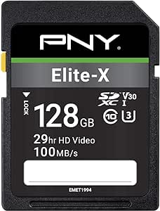 PNY Elite-X SDXC card 128GB Class 10 UHS-I U3 100MB/s