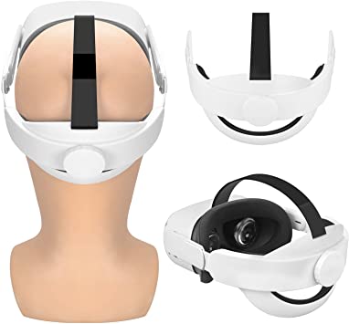 MASiKEN K5 Adjustable Replace Portable Elite Head Strap for Oculus Quest 2, Enhanced Support and Comfort Head Pad Cushion,Match Official and Other Storage Box,Reduce Head Pressure (Height 11cm)