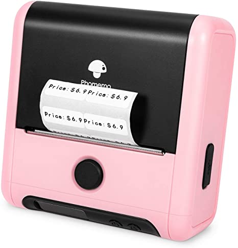 Phomemo-M200 Label Maker- Bluetooth Wireless Thermal Label Printer 3 Inches 80mm Apply to Labeling, Barcode, Retail, Mailing, Clothing, Images, Cable, Jewelry and More-Pink