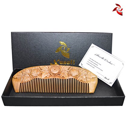 Xuanli® Wood Combs Natural Green Sandalwood Combs Top Quality Handmade Combs For Hair No Static (M024)
