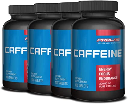 Prolab Caffeine Tablets 100 Count (Pack of 4)