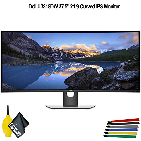 Dell U3818DW 37.5" 21:9 Curved IPS Monitor (U3818DW) with Wire Straps, Dust Blower, and Microfiber Cloth (1 - Pack)