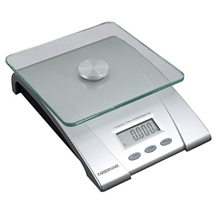 Farberware Professional Electronic Glass Kitchen and Food Scale, 11-Pound