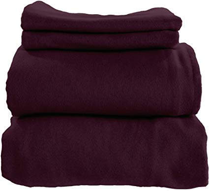 Whisper Organics Certified Organic Cotton Flannel Sheet Set (Queen, Aubergine)