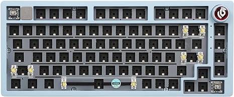 EPOMAKER x LEOBOG Hi75 Aluminum Alloy Wired Mechanical Keyboard Barebones Kit, Programmable Gasket-Mounted Gaming Keyboard Kit, Hot Swappable, with Mode-Switching Knob, NKRO for Win/Mac (Light Blue)