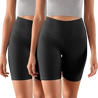 ODODOS ODCLOUD 2-Pack Lounge Yoga Shorts for Women- 4" / 6" / 8" /10" High Waist Buttery Soft Biker Shorts