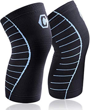 CAMBIVO 2 x Knee Support for Men and Women, Compression Knee Brace Sleeves for Running, Meniscus Tear, Arthritis, ACL, Joint Pain Relief and Ligament Injury Recovery, Skiing, Sports Weight Lifting