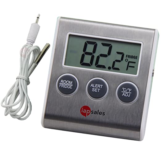 Easy to Read: Refrigerator Freezer Thermometer Alarm, High & Low Temperature Alarms Settings