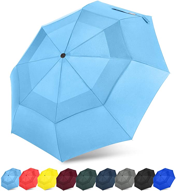 G4Free 43Inch Portable Folding Umbrella Auto Open and Close Compact Umbrellas One Handed Operation Travel Windproof Dupont Teflon Fast Drying 210T Fabric Sturdy Easy Carry for Unisex