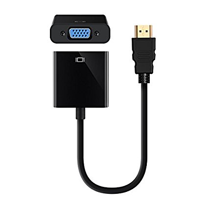 HDMI to VGA, Gold-Plated 1080P HDMI to VGA Adapter Converter (Male to Female) for PC Laptop Power-Free, Raspberry Pi Laptop, Projector, HDTV, PS4, Xbox STB Blu-ray DVD