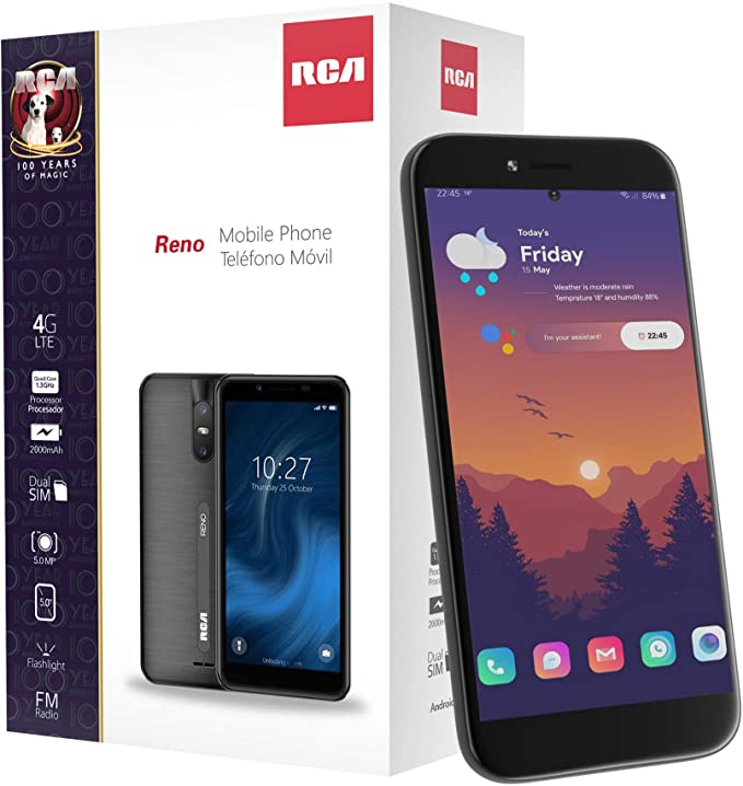 RCA Reno, 16GB, Android 10, 4G LTE Unlocked Smartphone (Black)