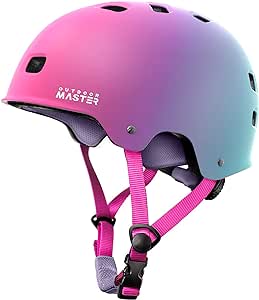 OutdoorMaster Skateboard Cycling Helmet - Two Removable Liners Ventilation Multi-Sport Scooter Roller Skate Inline Skating Rollerblading for Kids, Youth & Adults