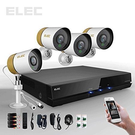 ELEC® New 4Ch Channel CCTV HDMI 960H H.264 Real-time DVR   4 700TVL Night Vision Outdoor Cameras Security Surveillance Camera System 3G Mobile Live View (No Hard Drive)