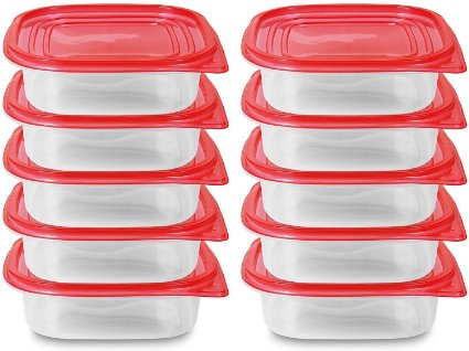 20 Piece Food Storage Container - (750ml/25oz) - Red - BPA Free - Reusable - Environment Friendly - Multipurpose Use for Home Kitchen or Restaurant - By Utopia Kitchen