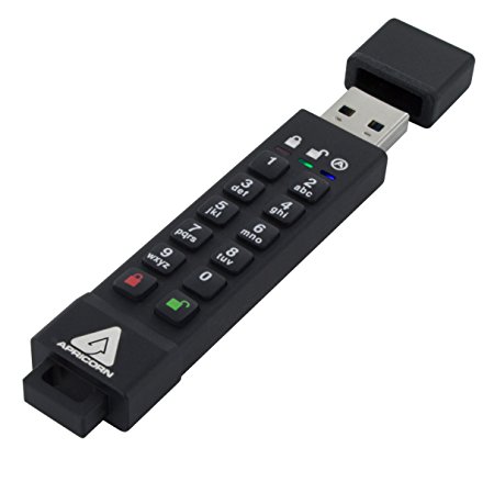 Apricorn Aegis Secure Key 3Z 8GB 256-bit AES XTS Hardware Encrypted FIPS 140-2 Level 3 Validated Secure USB 3.0 Flash Drive (ASK3Z-8GB)