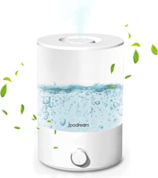 Jpodream Ultrasonic Humidifiers for Baby Bedroom 3500mL 28dB Quiet Top Fill Essential Oil Diffuser Cool Mist Humidifiers for Home Large Room - Auto-Shut Off, Lasts Up to 30 Hours