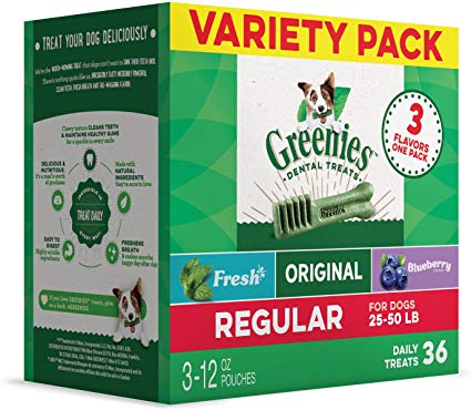 Greenies Dog Dental Chews Dog Treats - Regular Size (25-50 lb Dog)