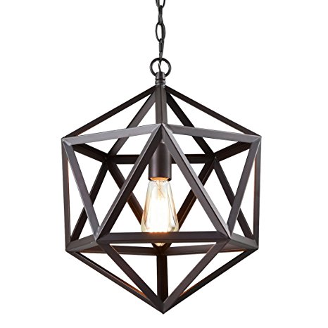 CLAXY Ecopower Industrial Edison Hanging Pendant 1 Light Large Size Art Deco Cage Lamp Guard