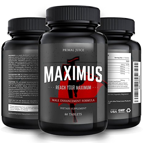 MAXIMUS Natural Sexual Enhancement Pills & Supplement by Primal Juice