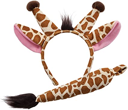Wicked Giraffe Ears & Tail Animal Fancy Dress Accessory Set