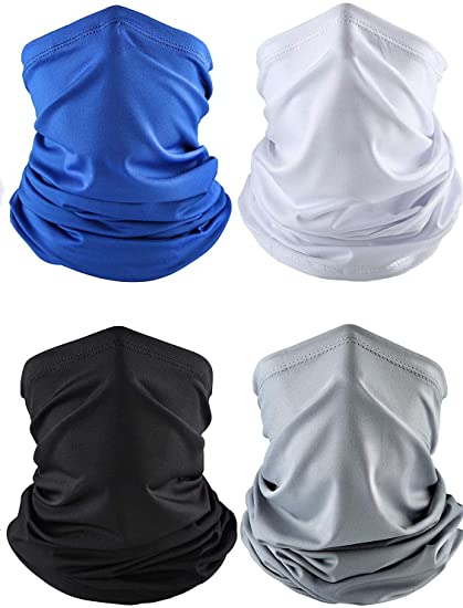 Joyfree 4 Packs Bandana Windproof Neck Gaiter for Men Women UV Protection Magic Face Scarf Cover for Motorcycle Fishing Hiking Camping Outdoors