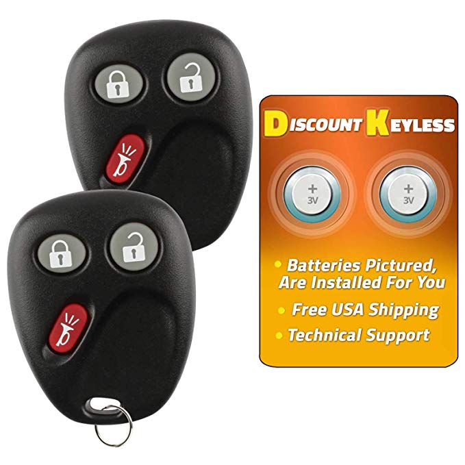 Discount Keyless Replacement Key Fob Car Keyless Entry Remote for Yukon Tahoe Suburban Silverado Sierra Avalanche Escalade LHJ011 (2 Pack)