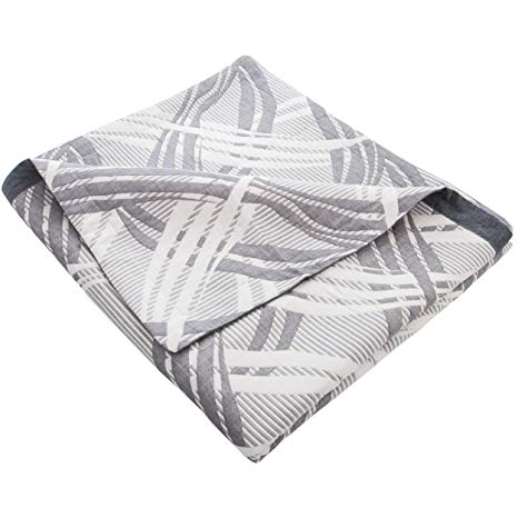 NTBAY Baby Muslin Natural Cotton Blanket, 30 x 40 Inches, Grey Wave