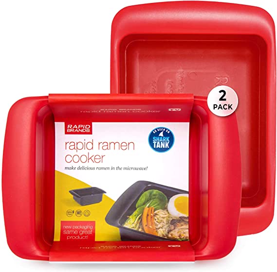 Rapid Ramen Cooker Deluxe | Microwave 2 Packs of Ramen in 3 Minutes | Perfect for Dorm, Small Kitchen, or Office | Dishwasher-Safe, Microwaveable, BPA-Free