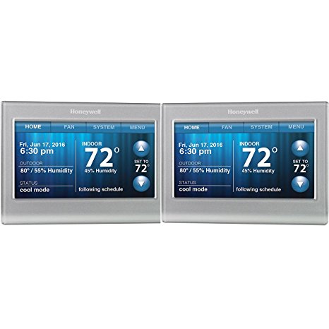 Honeywell RTH9580WF Smart Wi-Fi 7 Day Programmable Color Touch Thermostat, Works with Amazon Alexa ( Pack of 2 )