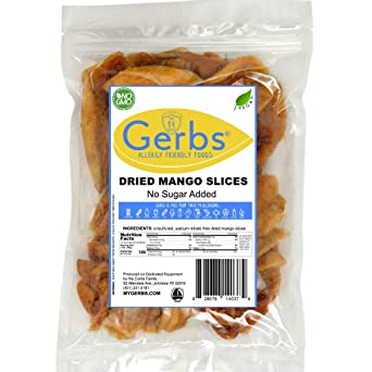 Gerbs Dried Mango No Sugar Added, 14oz. - Unsulfured &Preservative Free - Top 14 Food Allergy Free & NON GMO - Product of Thailand