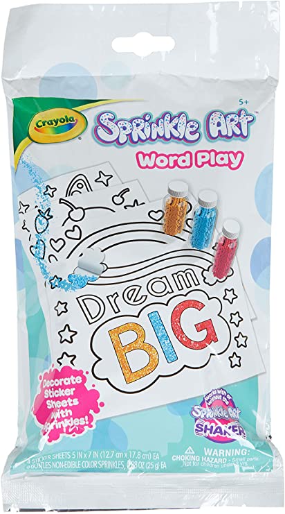 Crayola Sprinkle Art Say What Activity Kit, Word Art, Gift for Girls, Age 5, 6, 7, 8