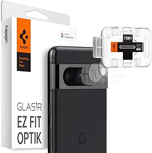 Spigen Glas.tR EZ Fit Optik Protezione Fotocamera compatibile con Google Pixel 8 Pro, 2 Pezzi, Cristallino, Installazione Facile, Resistente ai Graffi, Durezza 9H Pellicola prottetiva