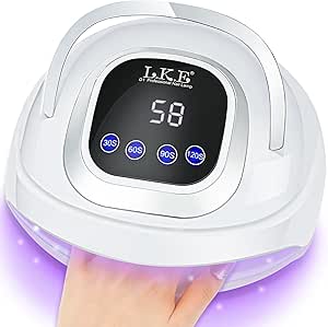 268W UV Nail Lamp, UV Light for Gel Nails with 60pcs Professional Nail Light 4 Timer Setting Nail Dryer for Home Salon Nail Art Tools