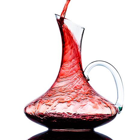 Culinaire 1800 ml ( 60.8 oz ) Crystal Glass Wine Decanter / Wine Carafe with Handle