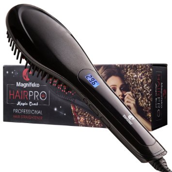Best Hair Straightener By Magnifeko-high Quality Styling Accessory with Anti Static Ceramic Hair-extra Safe with Controlled Temperature-features  Black