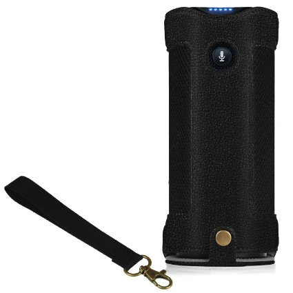 Amazon Tap Case Cover - WizFun Premium Vegan Leather Carry Case Cover For Amazon Tap Bluetooth Portable Speaker (Black)