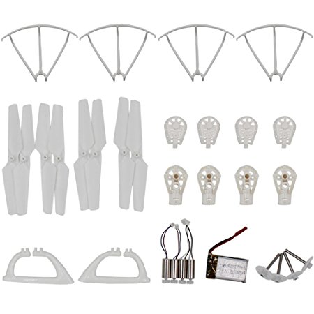 AVAWO MJX X400 X400W Quadcopter Spare Parts Crash Pack Kit Replacement, Main Blade Propellers & Motor & Propeller Protectors Blades Frame & Landing Skid & Battery & Main Gears Set & Motor Base